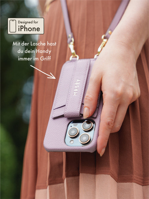 iPhone Hülle mit Strap - Grey Lilac