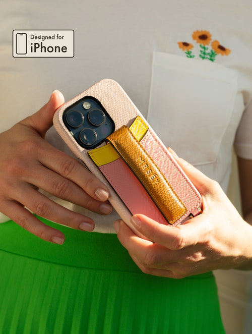 iPhone Hülle mit Strap - Pink Yellow