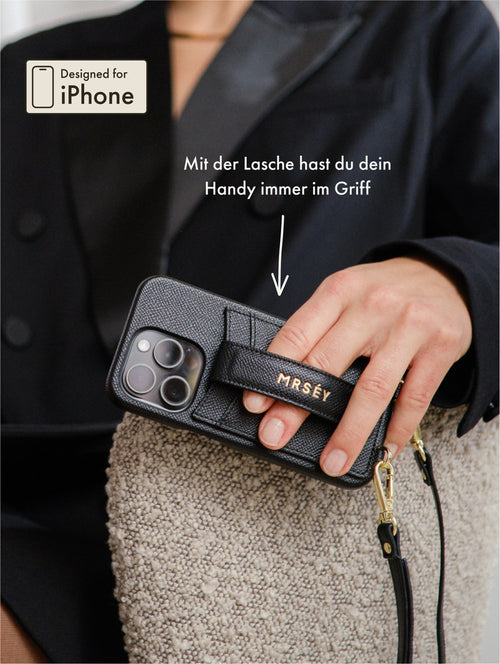 iPhone Hülle mit Strap - Schwarz