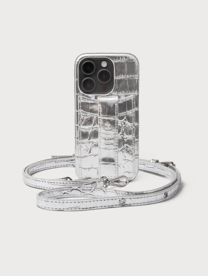 iPhone Hülle mit Strap - Silver