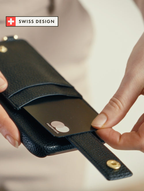 iPhone Hülle mit Strap - Black Croco