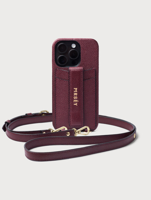iPhone Hülle mit Strap - Burgundy