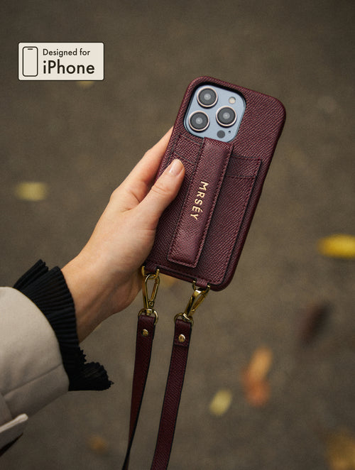 iPhone Hülle mit Strap - Burgundy