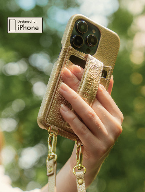 iPhone Hülle mit Strap - Champagne Gold