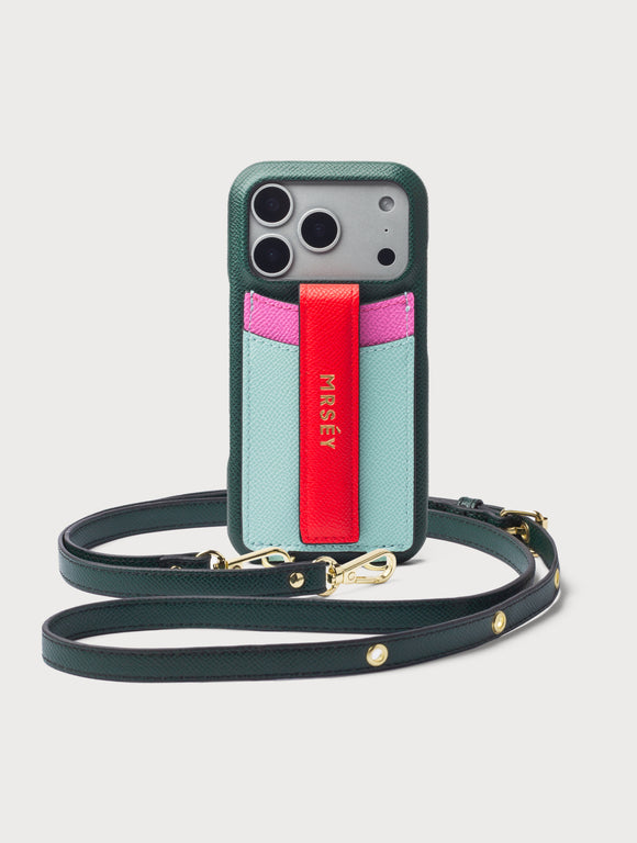 iPhone Hülle mit Strap - Pinegreen