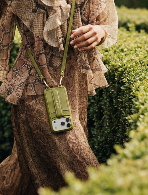 iPhone Hülle mit Strap - Olive