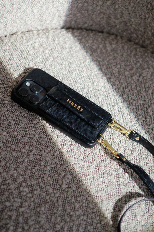 iPhone Hülle mit Strap - Schwarz